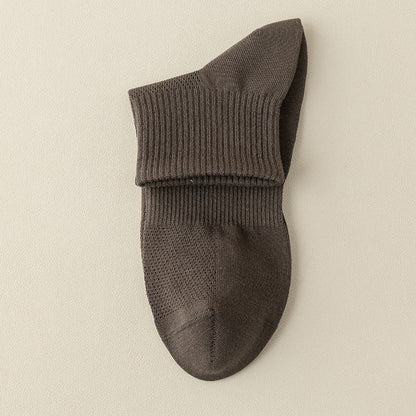 Seamless Mesh Quarter Socks(5 Pairs) - Dark Grey - EU39-46(US5-12) - image 21