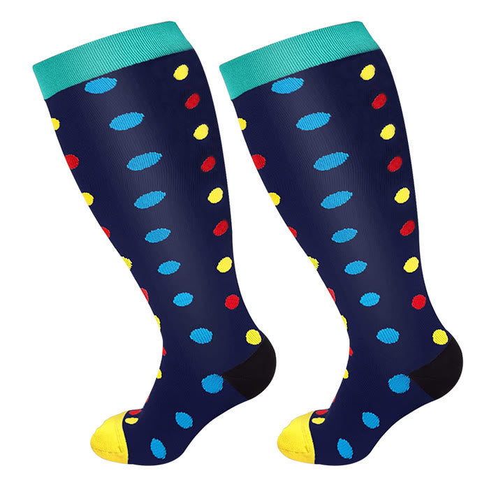 Dot Pattern Plus Size Compression Socks 2XL-7XL(3 Pairs) - image 6