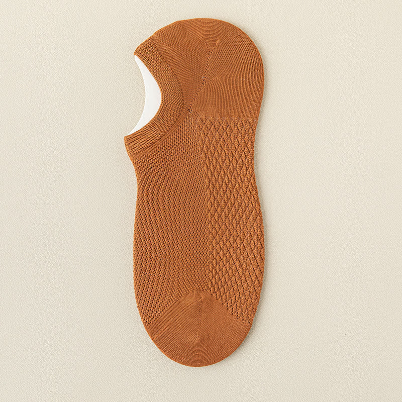 Mesh Massage No Show Socks(5 Pairs) - Brown - EU39-46(US5-12) - image 24