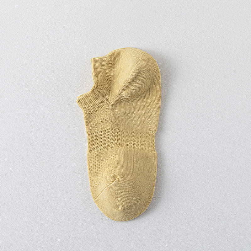Breathable Mesh Ankle Socks(8 Pairs) - Yellow - EU35-40(US5-7) - image 12