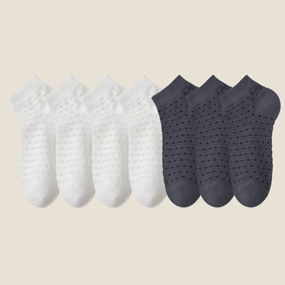 Plus Size Hollow Mesh Ankle Socks(7 Pairs)