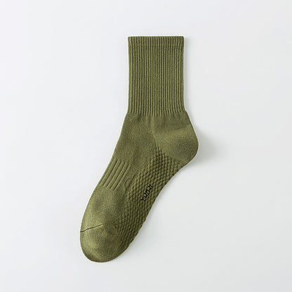 Solid Color Thickened Quarter Socks(5 Pairs) - Army Green - EU40-48(US7-13) - image 10