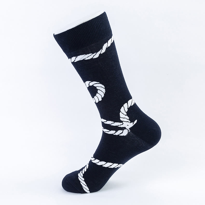 Abstract Pattern Crew Socks(5 Pairs) - image 5