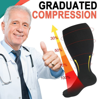 Plusock Solid Pure Color Plus Size Compression Socks 2XL-7XL(3 Pairs) - image 2