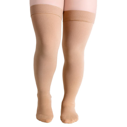 Plus Size Non Slip Thigh High Compression Socks - Nude - 4XL - image 3