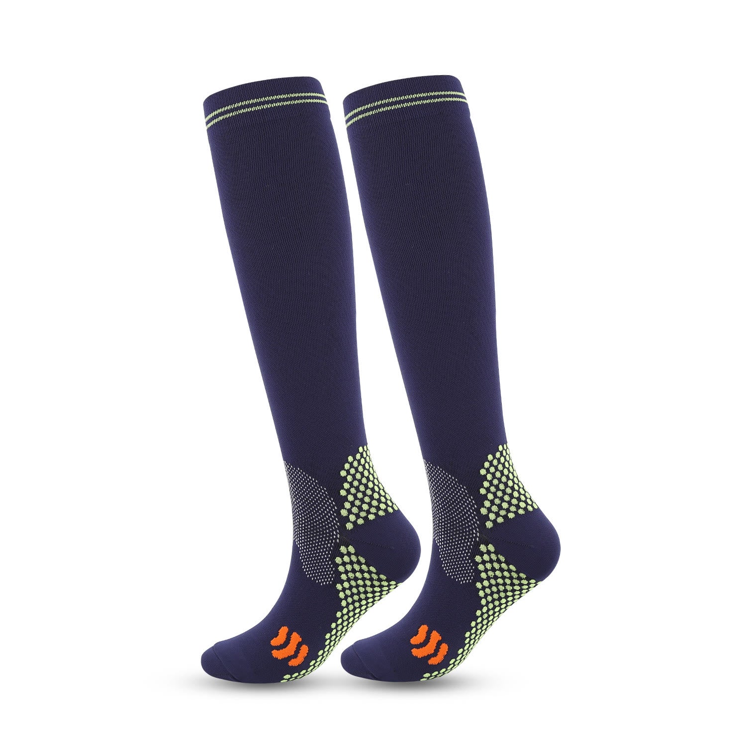 Sport Knee High Compression Socks(3 Pairs) - Navy Blue - 2XL - image 3