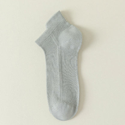 Mesh Breathable Ankle Socks(7 Pairs) - Light Gray - EU44-50(US10-15) - image 13