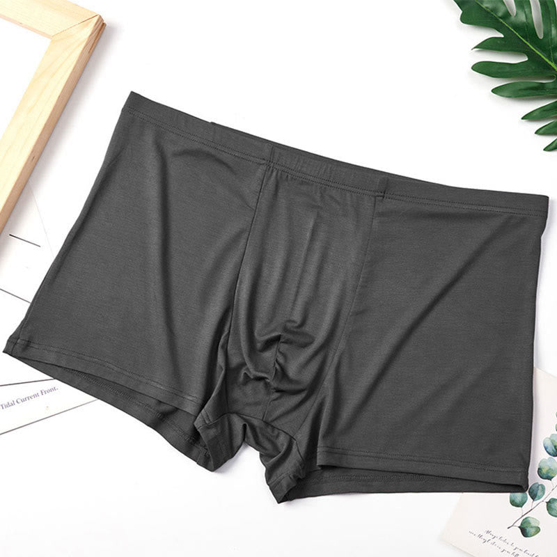 Plus Size High-Elastic Boxer Briefs(1 Pair) - Dark Grey - 10XL - image 6