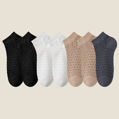 Plus Size Hollow Mesh Ankle Socks(7 Pairs)