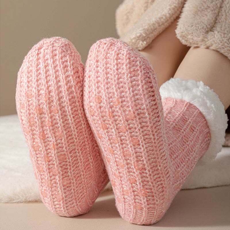 Plus Size Fleece Comfy Thick Slipper Socks(2 Pairs) - image 12