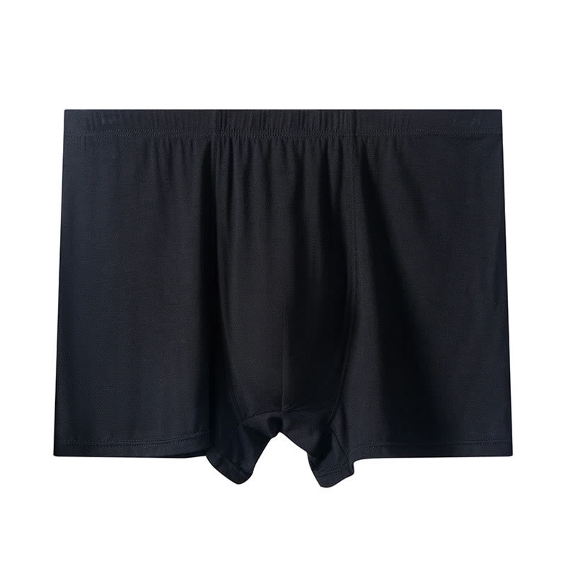 Plus Size High-Waisted Modal Boxer Briefs(1 Pair) - Black - 13XL - image 4