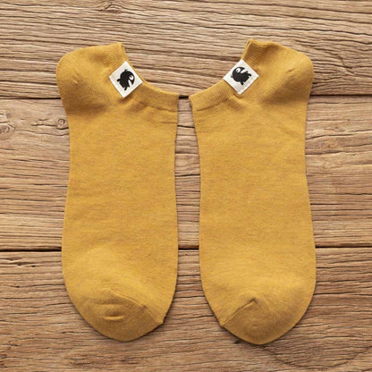Funny Pattern Cotton Socks(3 Pairs) - 42-48 - Yellow - image 14