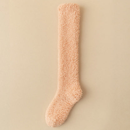 Plus Size Thickened Plush Knee High Socks(5 Pairs) - Orange - EU36-43(US3-9) - image 14