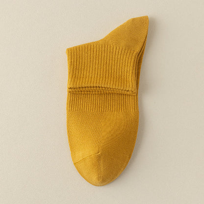 Seamless Mesh Quarter Socks(5 Pairs) - Yellow - EU39-46(US5-12) - image 20