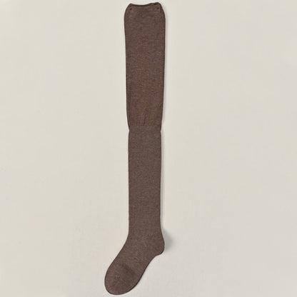 Solid Color Thigh High Socks(2 Pairs) - Coffee - EU36-40(US3-7) - image 8