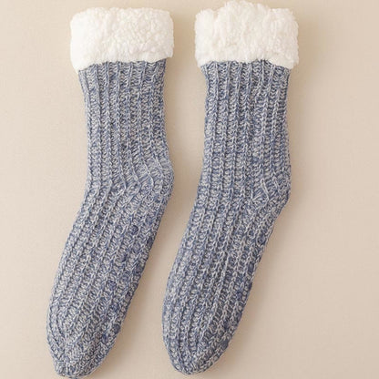 Plus Size Fleece Comfy Thick Slipper Socks(2 Pairs) - Light Blue - EU36-44(US3-10) - image 17