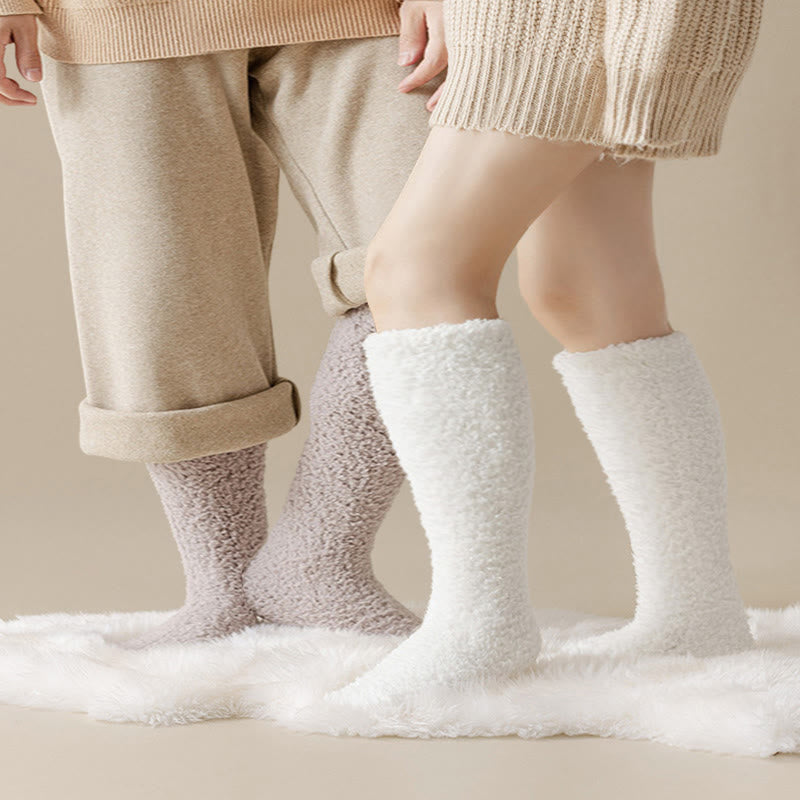Plus Size Thickened Plush Knee High Socks(5 Pairs) - image 1