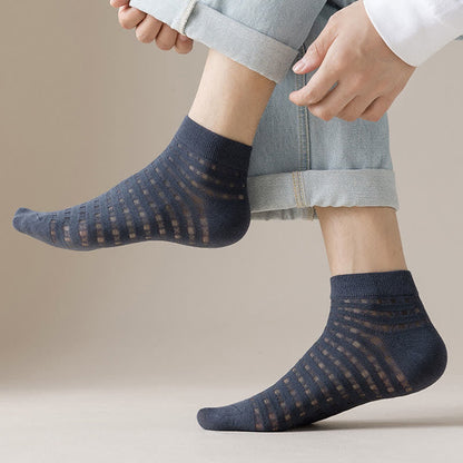Plus Size Hollow Mesh Ankle Socks(7 Pairs)