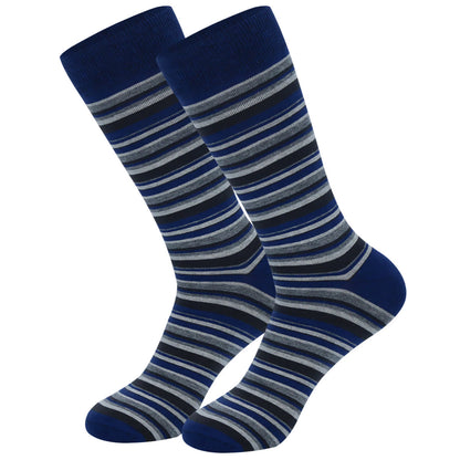 Patchwork Pinstripes Crew Socks(5 Pairs) - image 6