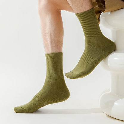 Solid Color Thickened Quarter Socks(5 Pairs) - image 2