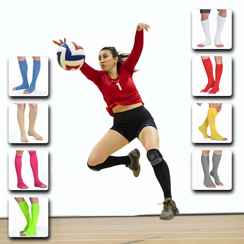 Plus Size Multicolor Open Toe Compression Socks  - image 3