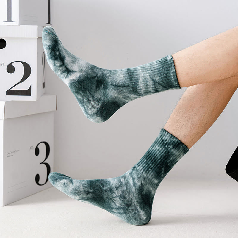 Tie-dye Colorful Quarter Socks(4 Pairs) - image 1