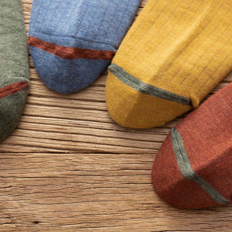 Plus Size Striped Loose Cotton Socks(3 Pairs)
