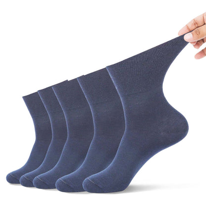 Non Binding Quarter Socks(5 Pairs) - 44-48 - Navy Blue - image 7