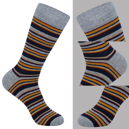 Patchwork Pinstripes Crew Socks(5 Pairs) - image 1