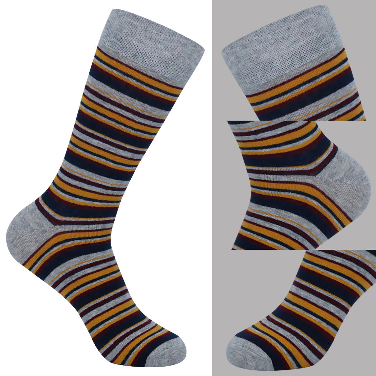 Patchwork Pinstripes Crew Socks(5 Pairs) - image 1
