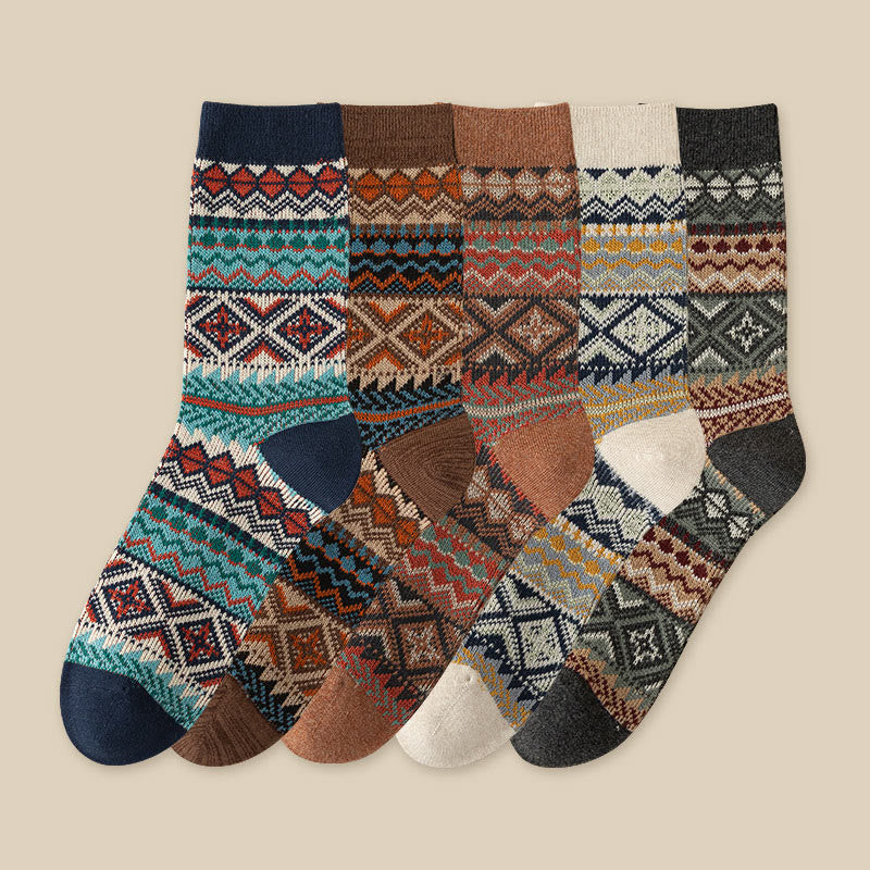 Retro Breathable Quarter Socks(3 Pairs) - Multicolor(5 Pairs) - EU39-46(US6-12) - image 12