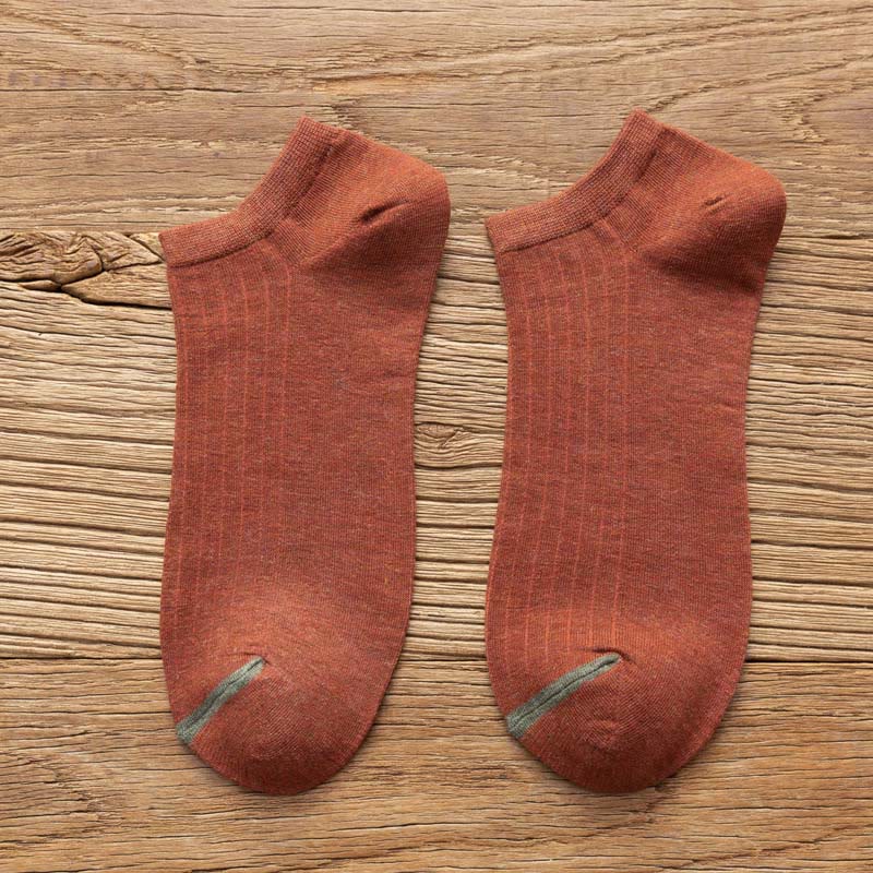Striped Loose Cotton Socks(3 Pairs) - 43-48 - Red - image 7
