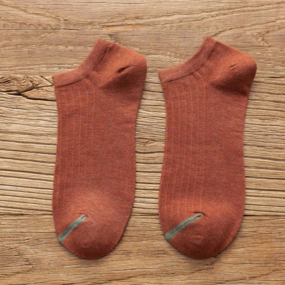 Striped Loose Cotton Socks(3 Pairs) - 43-48 - Red - image 7