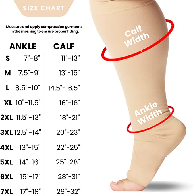 Plus Size Compression Socks Wide Calf Open Toe - image 1