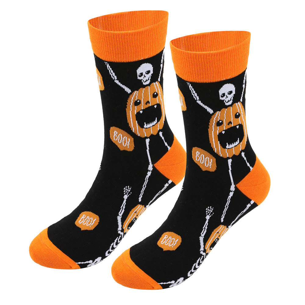 Halloween Cute Printed Crew Socks(5 Pairs) - image 4
