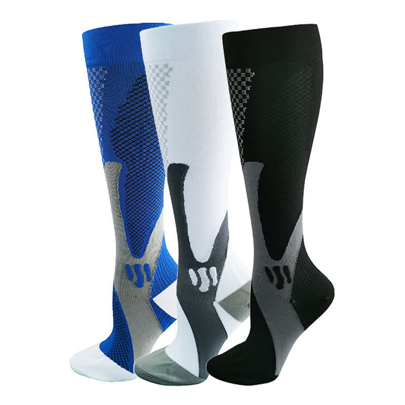 Colorful Stripe Compression Socks(3 Pairs) - image 0