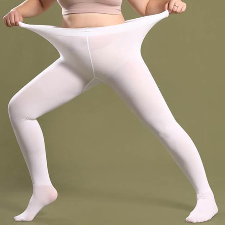 80D Women Tear-proof Plus Size Footless Tights(3 Pairs) - image 1