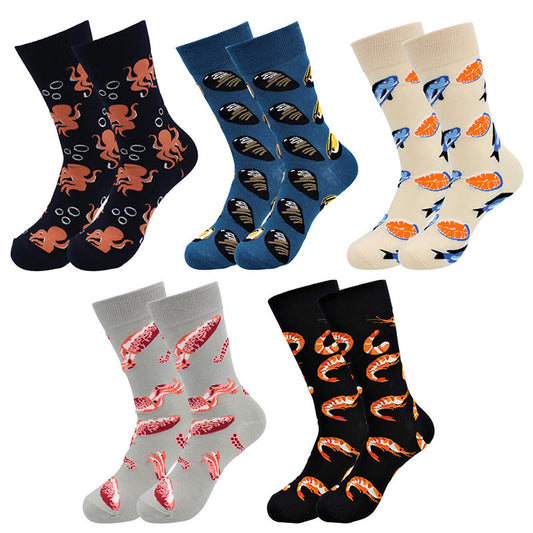 Marine Series Fun Crew Socks(5 Pairs) - Multicolor - EU36-43(US3-9) - image 0