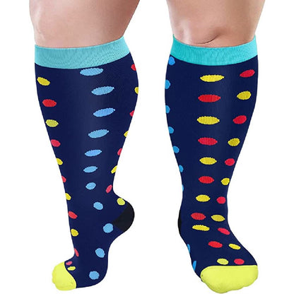 Plusock Skin Heart Dot Plus Size Compression Socks 2XL-7XL(3 Pairs) - Dot - 7XL - image 7