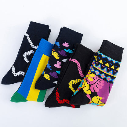 Abstract Pattern Crew Socks(5 Pairs) - image 7