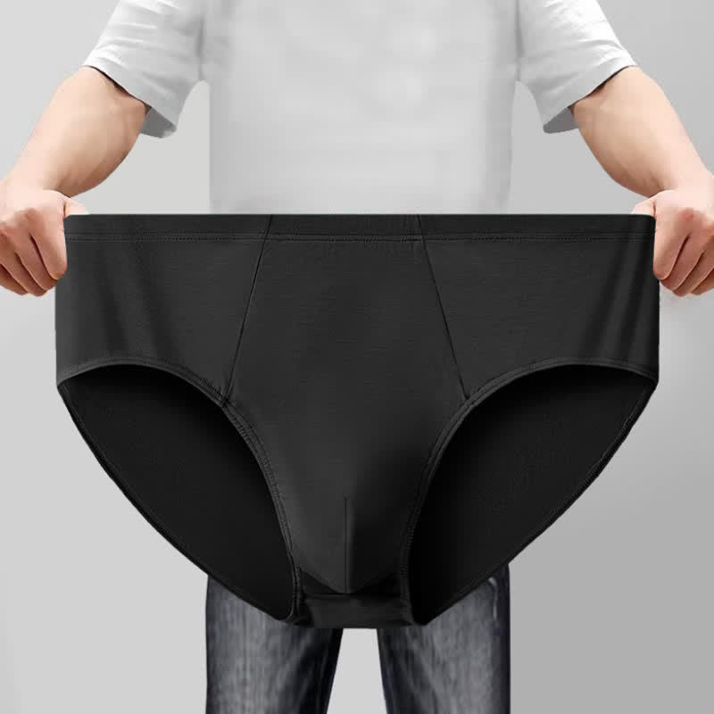 Plus Size Simple High-Waisted Strentch Hip Briefs(2 Packs) - Black - 10XL - image 9