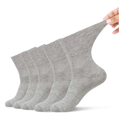 Non Binding Quarter Socks(5 Pairs) - 44-48 - Light Gray - image 5