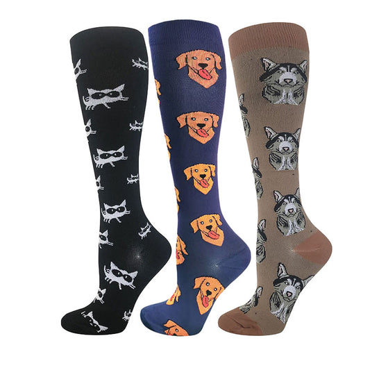 Cute Puppy Compression Socks(3 Pairs) - image 0