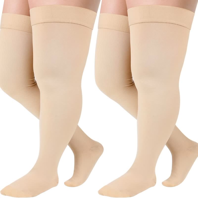 Plus Size Non Slip Thigh High Compression Socks - image 0