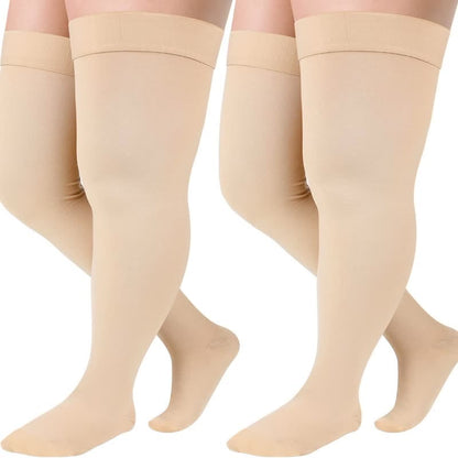 Plus Size Non Slip Thigh High Compression Socks - image 0