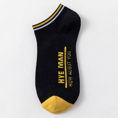 Wide Calf Letter Pattern Cotton Socks(3 Pairs) - 42-48 - Black - image 7
