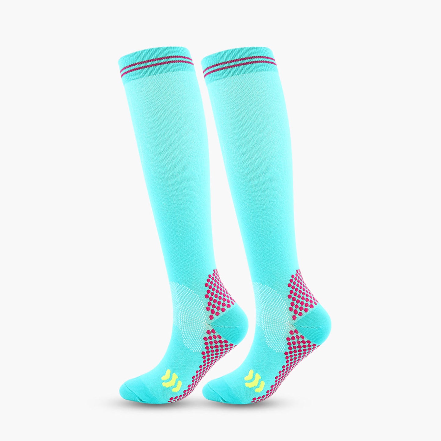 Sport Knee High Compression Socks(3 Pairs) - Sky Blue - 2XL - image 13