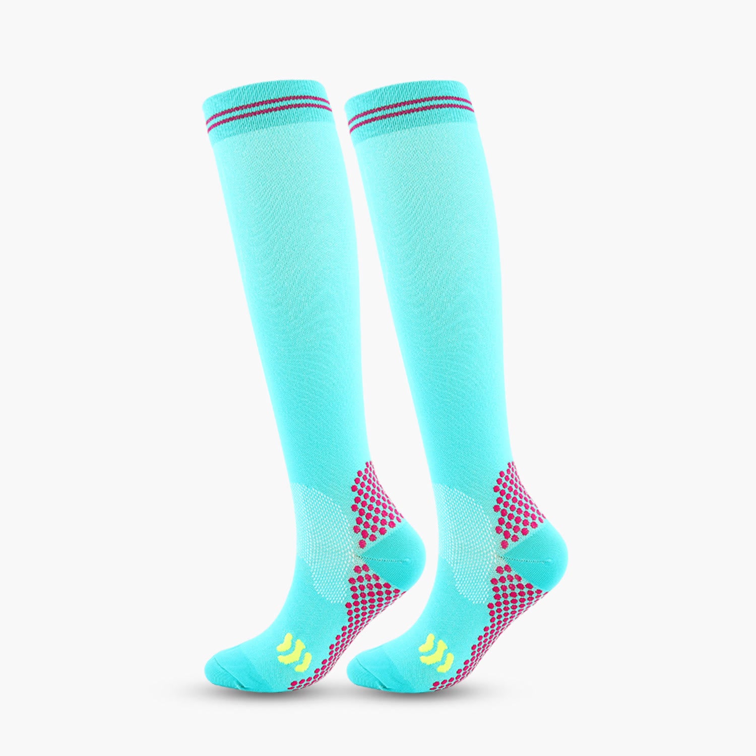 Sport Knee High Compression Socks(3 Pairs) - Sky Blue - 2XL - image 13