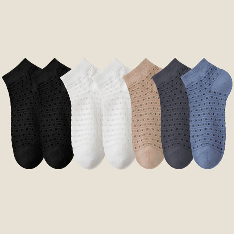 Plus Size Hollow Mesh Ankle Socks(7 Pairs)