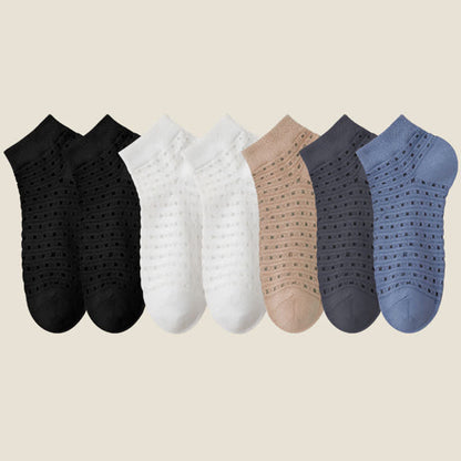 Plus Size Hollow Mesh Ankle Socks(7 Pairs)
